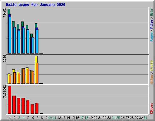Daily usage for January 2026
