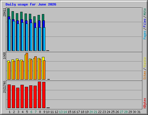 Daily usage for June 2026