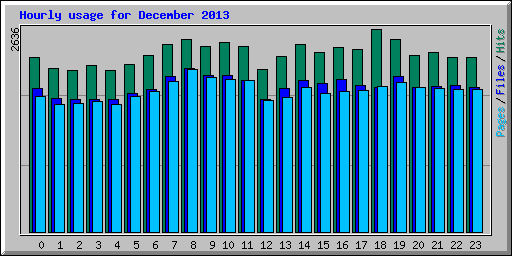 Hourly usage for December 2013