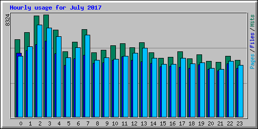 Hourly usage for July 2017