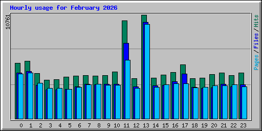 Hourly usage for February 2026